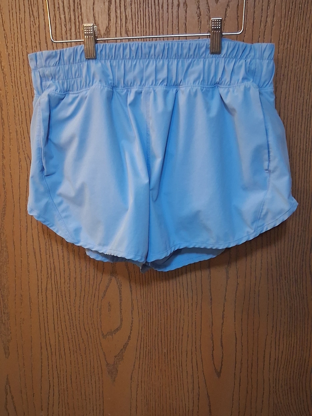 Women's Sky Blue Athletic Shorts with Elastic Waist M 260974